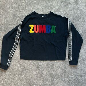 Zumba Black Cropped Pullover Sweater